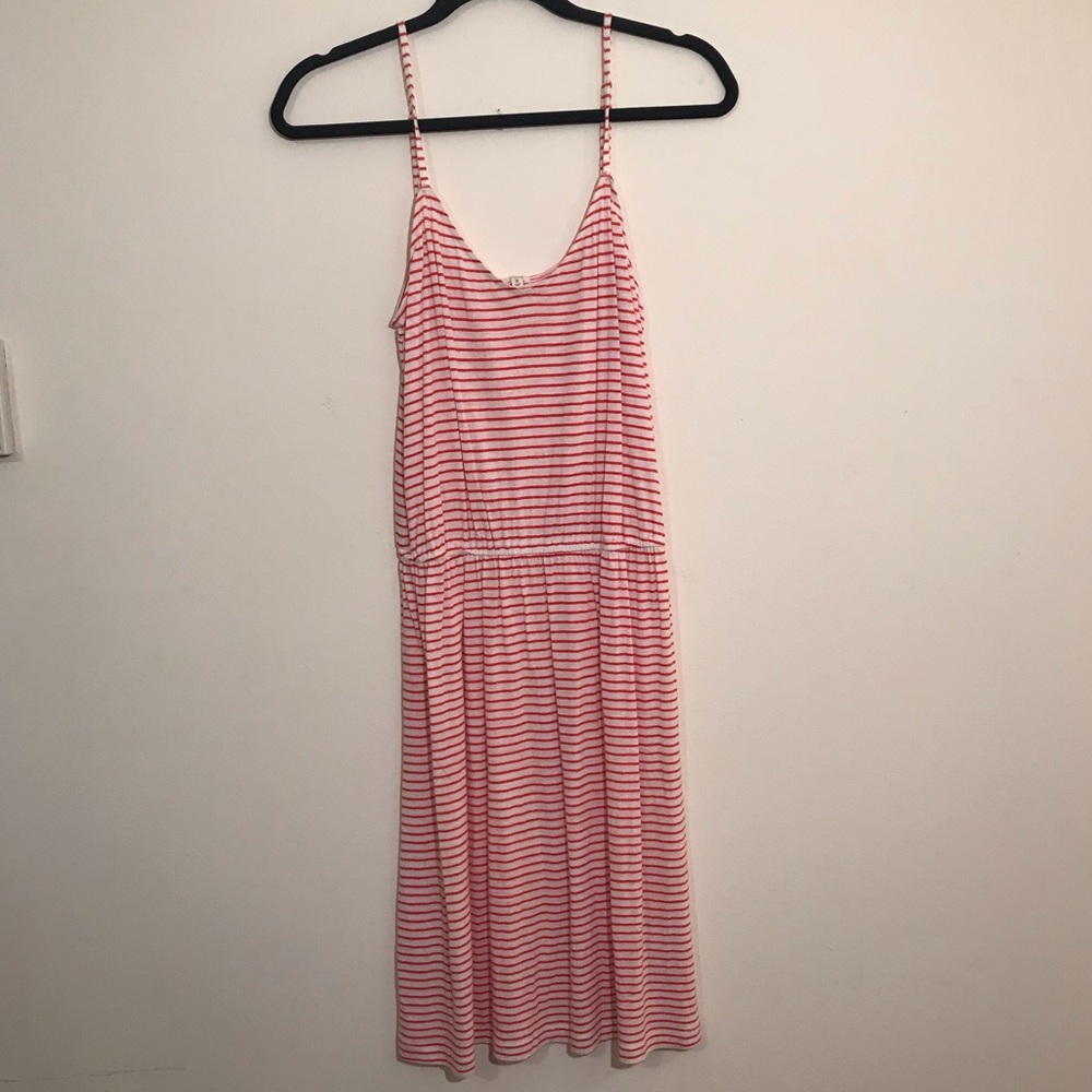 JCrew cotton white and red striped dress